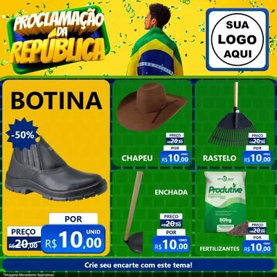 Modelo de Rede Social para Feed Facebook com o tema Proclamação da República para Agropecuária
