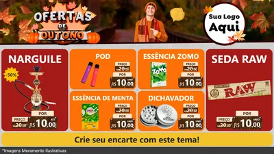 Modelo de TV para TV Horizontal com o tema Ofertas de Outono para Tabacaria