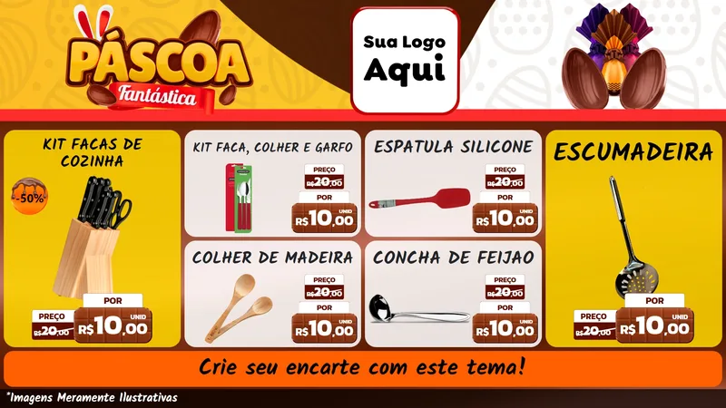 Modelo de TV para TV Horizontal com o tema Páscoa Fantástica para Utilidades Domésticas