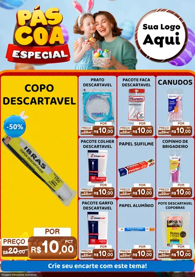 Modelo de Encarte para Encarte A4 Vertical com o tema Páscoa Especial para Embalagens