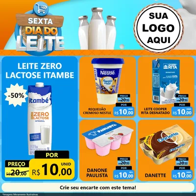 Modelo de Rede Social para Feed Facebook com o tema Sexta Dia do Leite para Frios e Laticínios