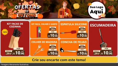 Modelo de TV para TV Horizontal com o tema Ofertas de Outono para Utilidades Domésticas
