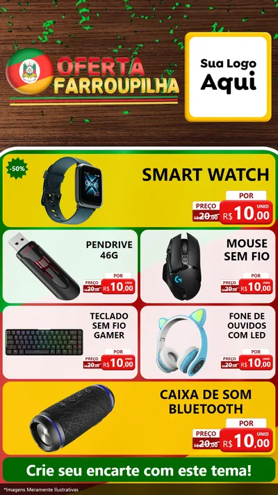 Modelo de TV para TV Vertical com o tema Oferta Farroupilha para Informática