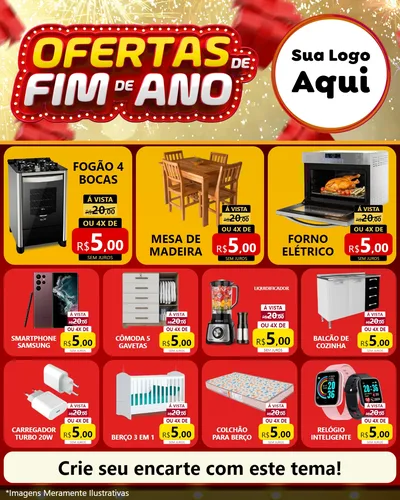 Modelo de Rede Social para Feed Instagram com o tema Ofertas de Fim de Ano para Móveis e Eletro
