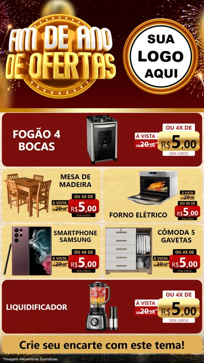 Modelo de TV para TV Vertical com o tema Fim de Ano de Ofertas para Móveis e Eletro