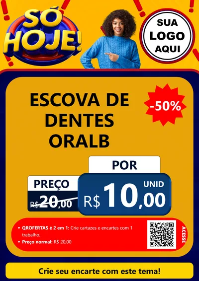 Modelo de Cartaz para Cartaz A4 Vertical com o tema Só Hoje! para Higiene Pessoal