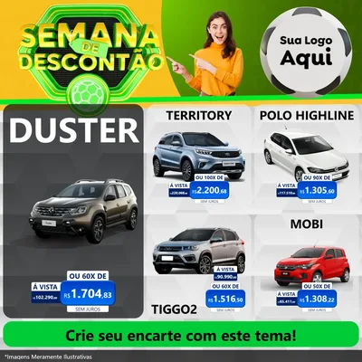 Modelo de Rede Social para Feed Facebook com o tema Semana de Descontão - Copa para Concessionaria de Carros