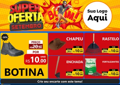 Modelo de Encarte para Encarte A4 Horizontal com o tema Super Oferta Setembro para Agropecuária