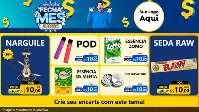 Modelo de TV para TV Horizontal com o tema Operação Fecha Mês, Junho para Tabacaria