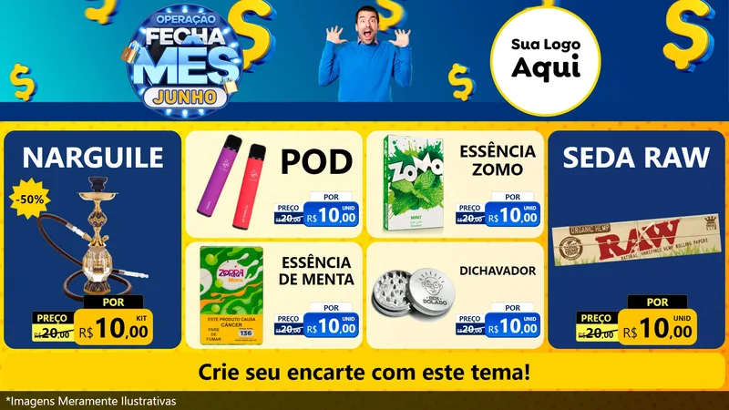 Modelo de TV para TV Horizontal com o tema Operação Fecha Mês, Junho para Tabacaria