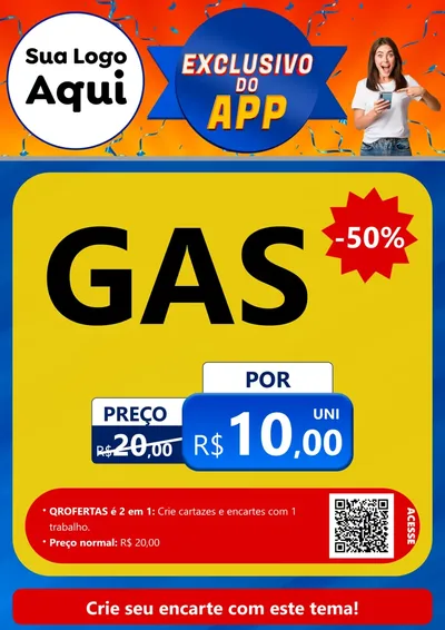 Modelo de Cartaz para Cartaz A4 Vertical com o tema Exclusivo do Aplicativo para Água e gás