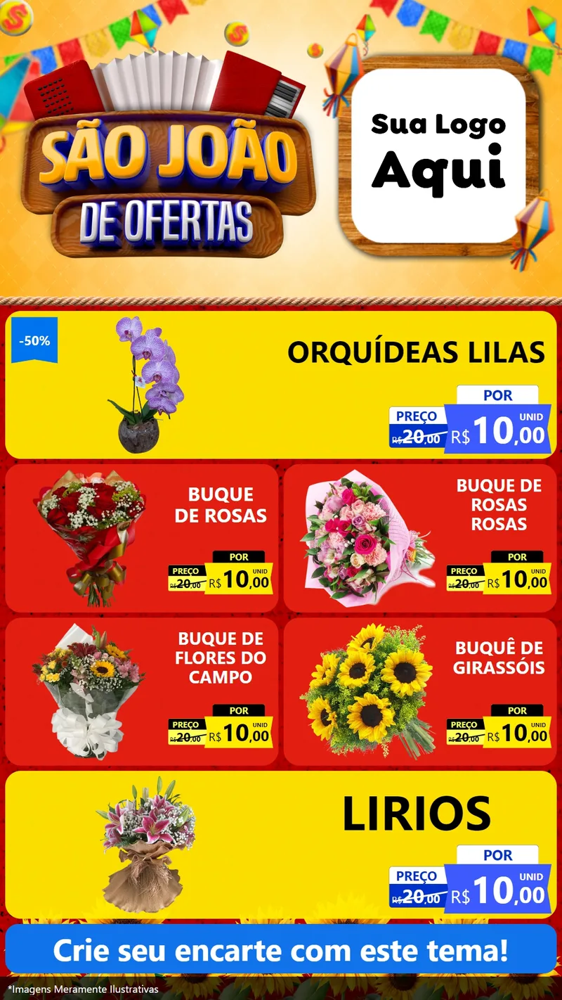Modelo de TV para TV Vertical com o tema São João de Ofertas para Floricultura e jardim