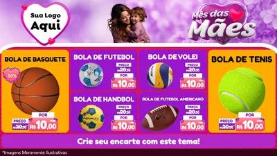 Modelo de TV para TV Horizontal com o tema Mês das Mães para Artigos Esportivos