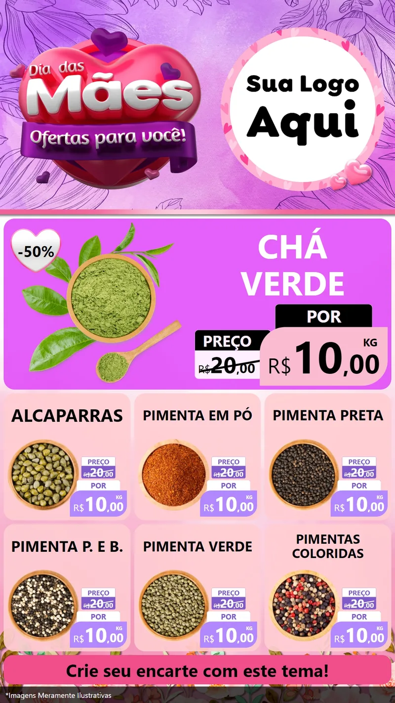 Modelo de Rede Social para Stories com o tema Dia das Mães Ofertas para Você! para Produtos Naturais