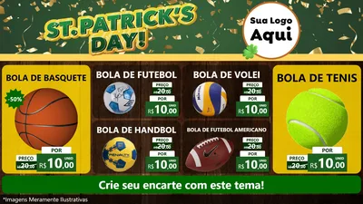 Modelo de TV para TV Horizontal com o tema St Patriks Day para Artigos Esportivos