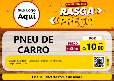 Modelo de Cartaz para Cartaz A4 Horizontal com o tema Fim de Semana Rasga Preços para Auto peças
