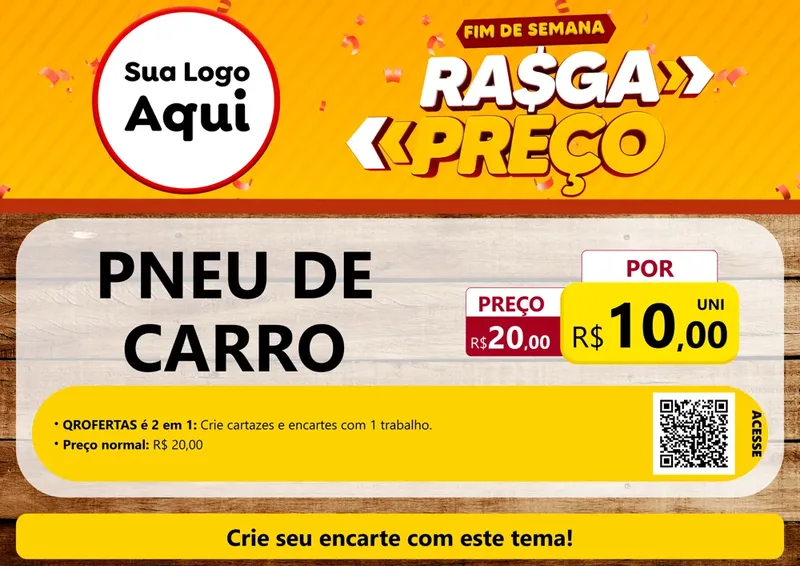 Modelo de Cartaz para Cartaz A4 Horizontal com o tema Fim de Semana Rasga Preços para Auto peças