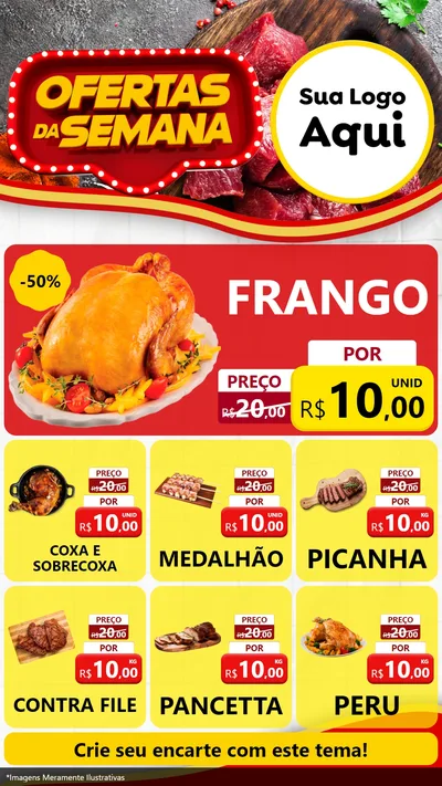 Modelo de Rede Social para Stories com o tema Ofertas da Semana para Assados