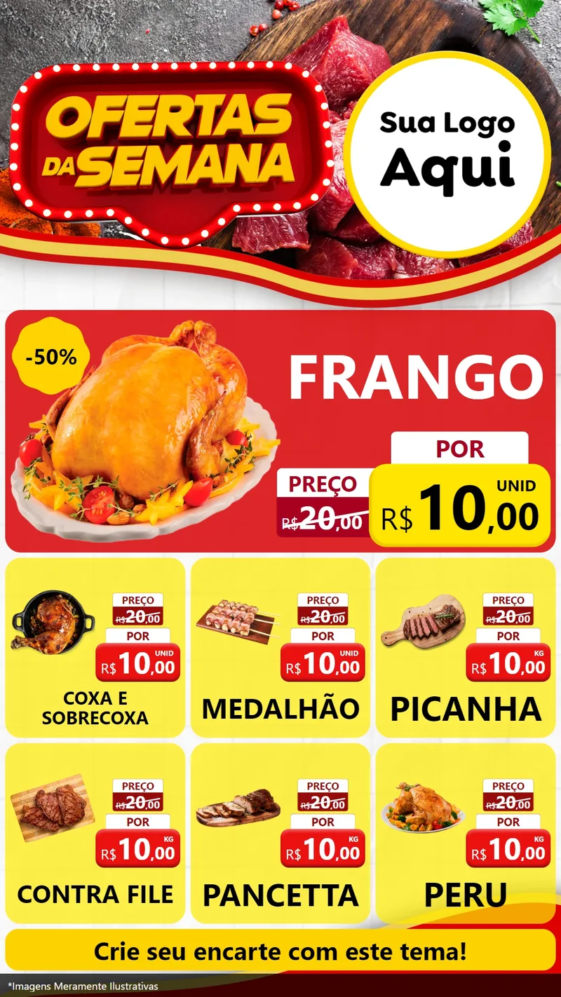 Modelo de Rede Social para Stories com o tema Ofertas da Semana para Assados