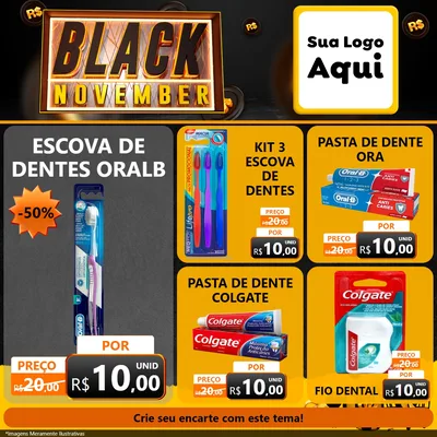 Modelo de Rede Social para Feed Facebook com o tema Black November para Higiene Pessoal