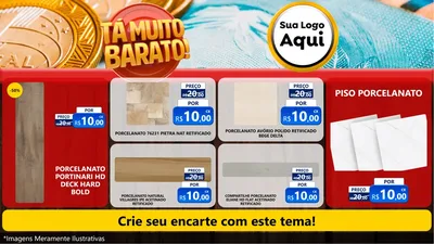 Modelo de TV para TV Horizontal com o tema Está Muito Barato para Pisos e revestimentos