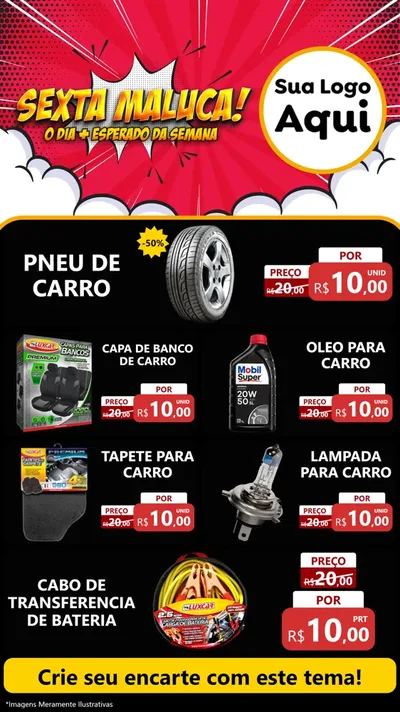 Modelo de TV para TV Vertical com o tema Sexta Maluca! para Auto peças