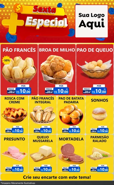 Modelo de Encarte para Encarte Grande com o tema Sexta Mais Especial para Padaria