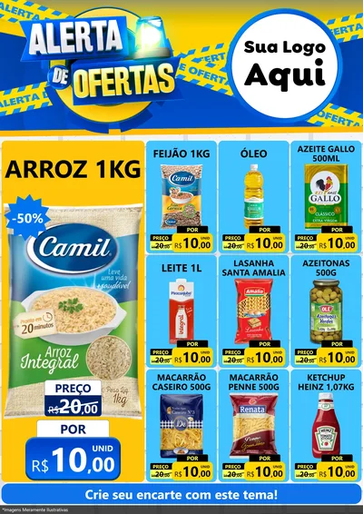 Modelo de Encarte para Encarte A4 Vertical com o tema Alerta de Ofertas para Supermercado
