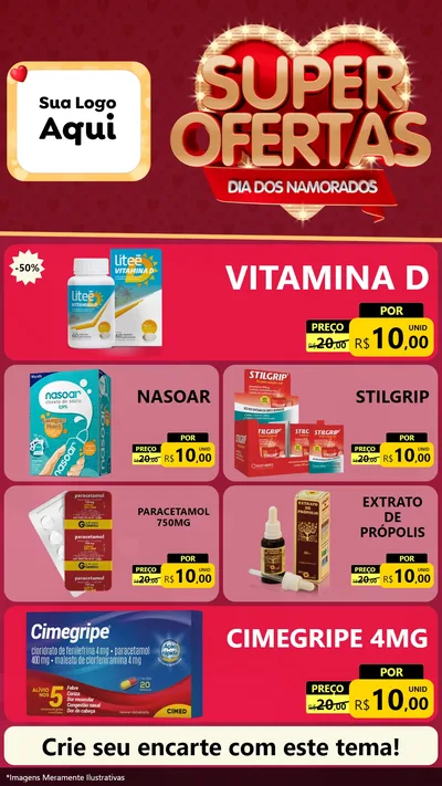 Modelo de TV para TV Vertical com o tema Dia dos Namorados para Farmácia