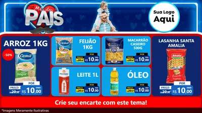 Modelo de TV para TV Horizontal com o tema Mês Dos Pais para Supermercado