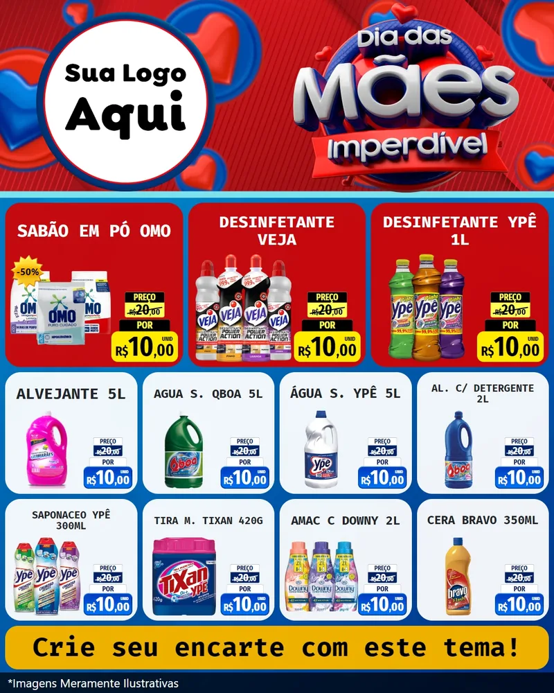 Modelo de Rede Social para Feed Instagram com o tema Dia Das Mães Imperdível para Produtos de Limpeza