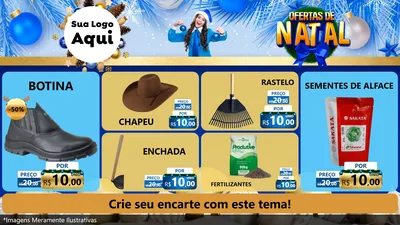 Modelo de TV para TV Horizontal com o tema Ofertas de Natal para Agropecuária
