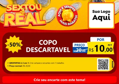 Modelo de Cartaz para Cartaz A4 Horizontal com o tema Sextou do Real para Embalagens