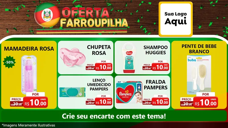 Modelo de TV para TV Horizontal com o tema Oferta Farroupilha para Bebês