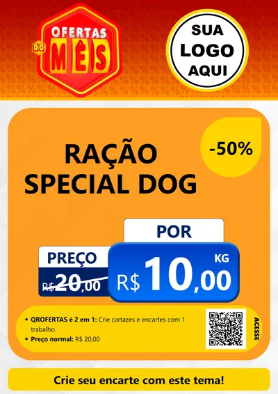Modelo de Cartaz para Cartaz A4 Vertical com o tema Ofertas do Mês para Pet Shop