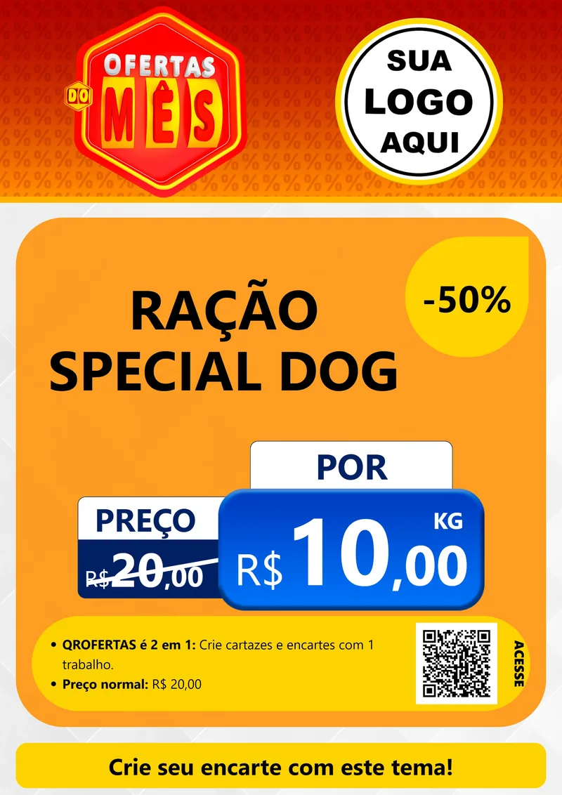 Modelo de Cartaz para Cartaz A4 Vertical com o tema Ofertas do Mês para Pet Shop