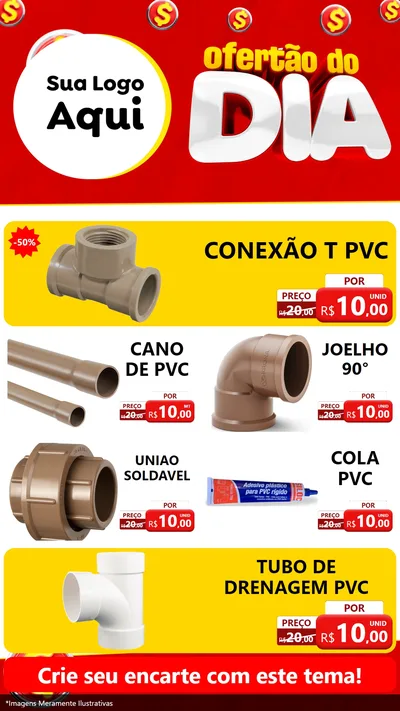 Modelo de TV para TV Vertical com o tema Ofertão do dia para Tubos e conexões