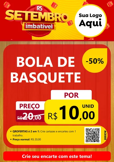 Modelo de Cartaz para Cartaz A4 Vertical com o tema Setembro Imbatível para Artigos Esportivos