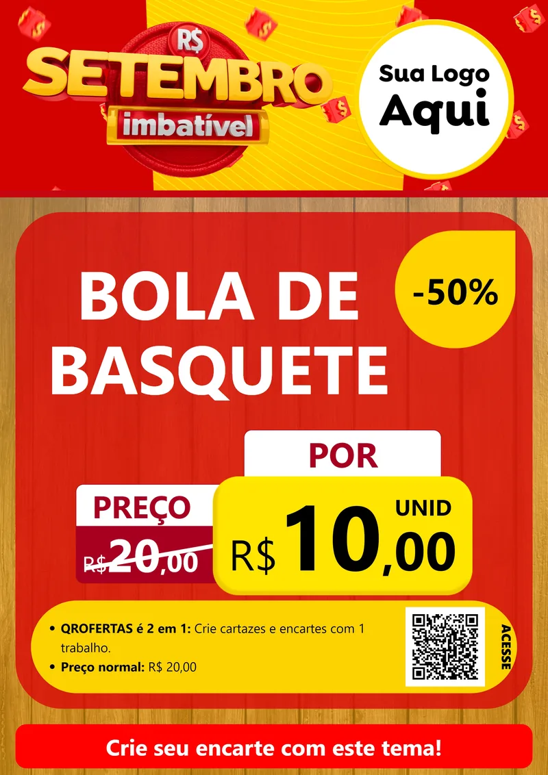 Modelo de Cartaz para Cartaz A4 Vertical com o tema Setembro Imbatível para Artigos Esportivos