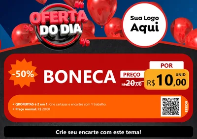 Modelo de Cartaz para Cartaz A4 Horizontal com o tema Oferta do Dia para Brinquedos