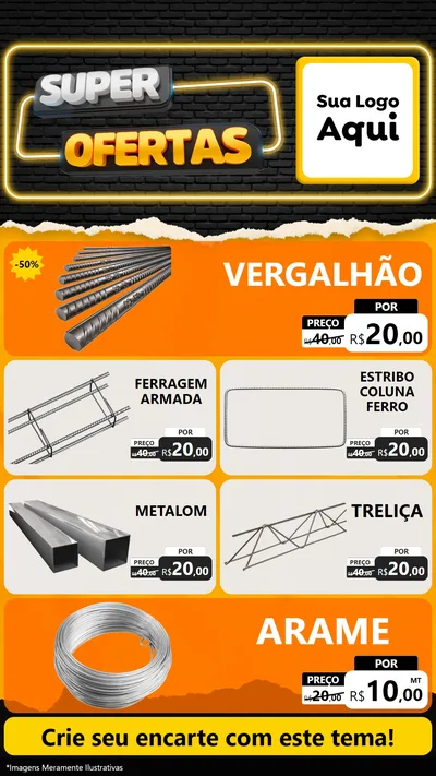 Modelo de TV para TV Vertical com o tema Super Ofertas para Ferragens