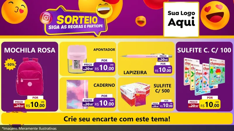 Modelo de TV para TV Horizontal com o tema Sorteio para Papelaria
