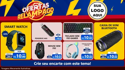 Modelo de TV para TV Horizontal com o tema Ofertas Relâmpago para Informática