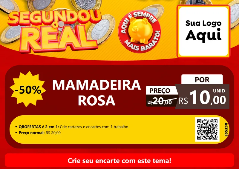 Modelo de Cartaz para Cartaz A4 Horizontal com o tema Segundou do Real para Bebês