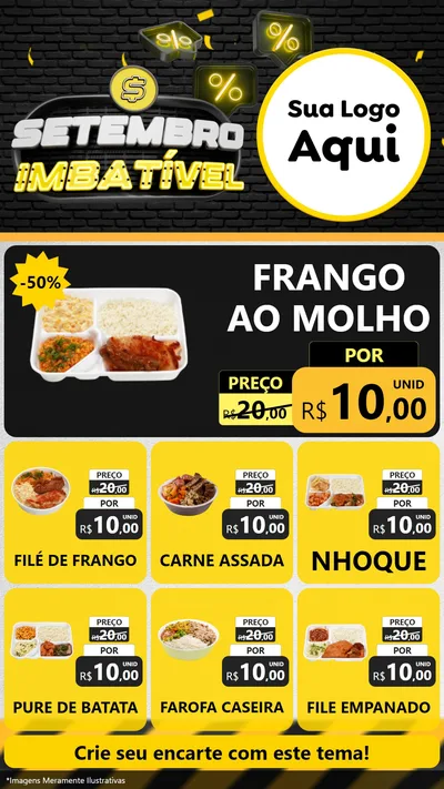 Modelo de Rede Social para Stories com o tema Setembro Imbatível para Restaurante