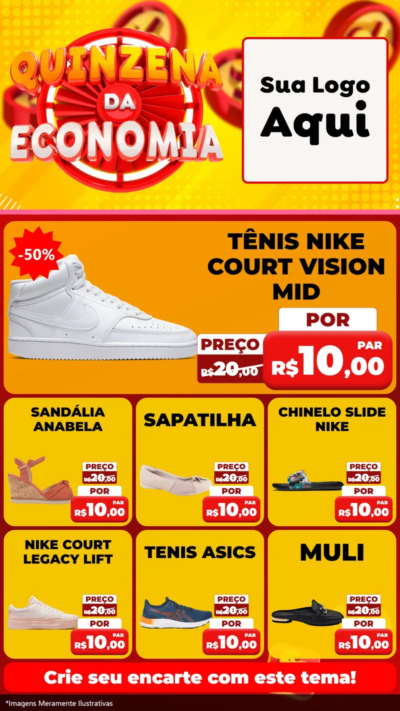 Modelo de Rede Social para Stories com o tema Quinzena Da Economia para Calçados