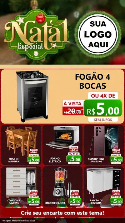 Modelo de Rede Social para Stories com o tema Natal Especial para Móveis e Eletro