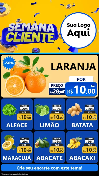 Modelo de Rede Social para Stories com o tema Semana do Cliente para Hortifrúti