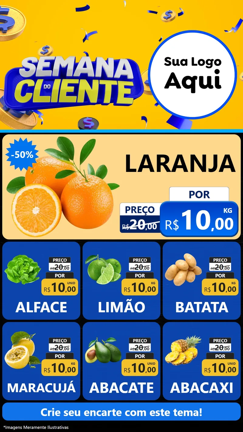 Modelo de Rede Social para Stories com o tema Semana do Cliente para Hortifrúti