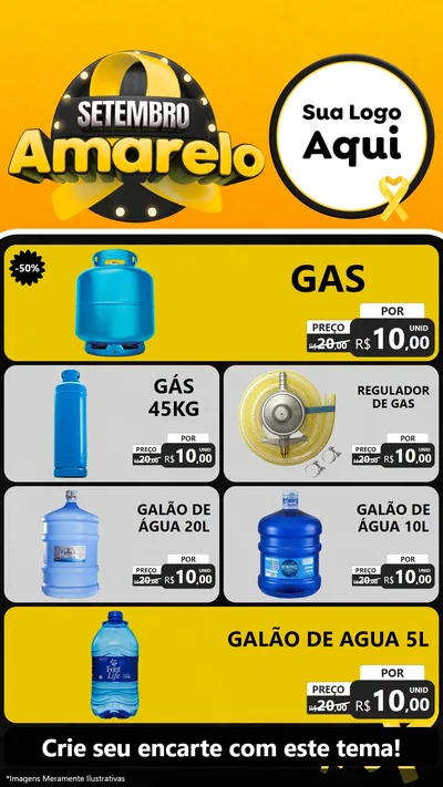 Modelo de TV para TV Vertical com o tema Setembro Amarelo para Água e gás